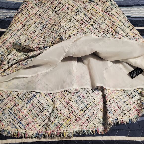 Worthington Sz 4 Pastel Tweed Midi Skirt Size 4 Lined Back Zip Easter Spring - Picture 7 of 11